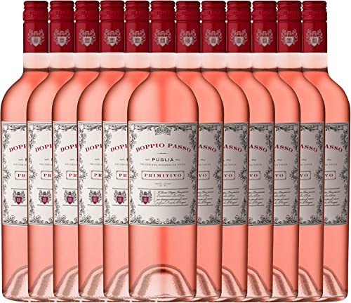 VINELLO 12er Weinpaket Rosé - Doppio Passo Rosato 2021 - CVCB mit einem VINELLO.weinausgießer | 12 x 0,75 Liter von Casa Vinicola Carlo Botter