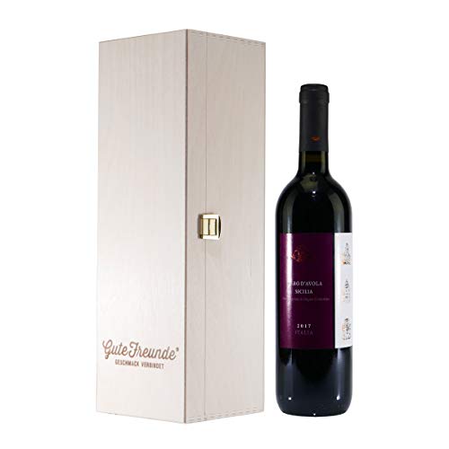 Nero d'Avola DOC Rotwein Sizilien -trocken mit Geschenk-Holzkiste von Casalina di Siziano