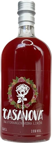 Casanova | Premium Blutorangen Vodka Likör mit Granatapfel & Cranberrie | 0,5l | 15% vol. von Casanova Blutorangen Vodka Likör