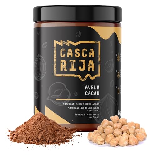 CASCA RIJA: Kakao-Haselnussbutter 1 kg | 84,8% geröstete Haselnüsse | Ohne Zuckerzusatz | Cremig ohne Haselnussstücke, Vegetarisch von Casca Rija