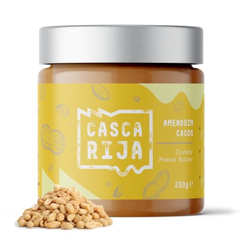 CASCA RIJA: Knusprige Erdnussbutter 250g | 99,8% Geröstete Erdnüsse + 0,01% Gemahlener Zimt + 0,01% Ingwerpulver | 100% Natürlich mit Gerösteten Erdnussstücken von Casca Rija