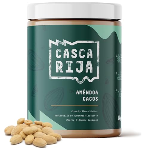 CASCA RIJA: Knusprige Mandelbutter 1 kg | 99,8% Geröstete Mandeln + 0,01% Gemahlener Zimt + 0,01% Gemgibre-Pulver | 100% Natürlich mit Gerösteten Mandelstücken von Casca Rija