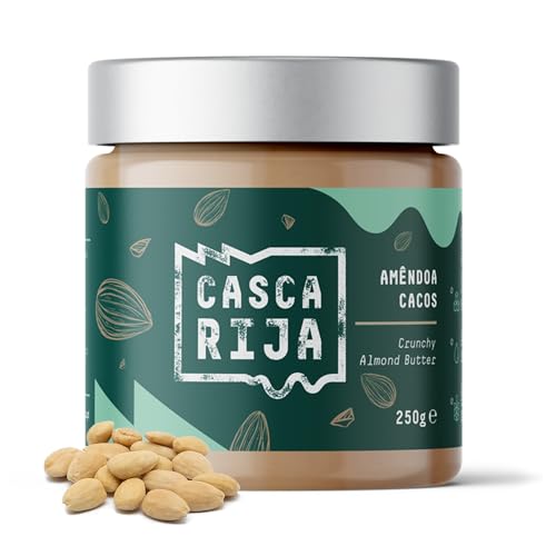 CASCA RIJA: Knusprige Mandelbutter 250g | 99,8% Geröstete Mandeln + 0,01% Gemahlener Zimt + 0,01% Gemgibre-Pulver | 100% Natürlich mit Gerösteten Mandelstücken von Casca Rija