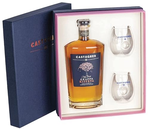 CASTAGNER GRAPPA BARRICATA DI CILIEGIO RISERVA 70 CL CON 2 BICCHIERI IN CONFEZIONE REGALO von Castagner