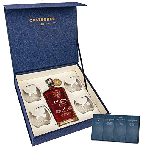 CASTAGNER MAXIMA FUORICLASSE LEON 3 JAHRE GRAPPA RISERVA GESCHENKBOX MIT GLÄSERN UND SCHOKOLADE von Castagner