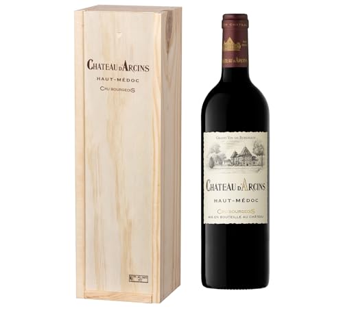 Geschenkbox Holzkiste - Château Arcins - AOP Haut Medoc - Cru Bourgeois - Rotwein - 75cl von Castel Chateaux Grands Crus