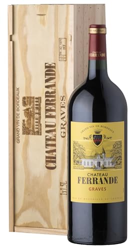 Geschenkbox Holzkiste - Magnumflasche Rotwein - Château Ferrande - AOP Graves - 1,5 L von Castel Chateaux Grands Crus