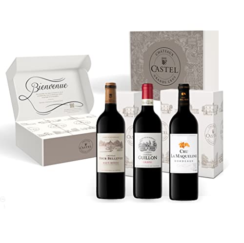 Geschenkset Goldmedaillengewinner - Rotwein Trocken - Château Tour Bellevue - Château Guillon - Cru La Maqueline (3 x 0,75 l) von Castel Chateaux Grands Crus