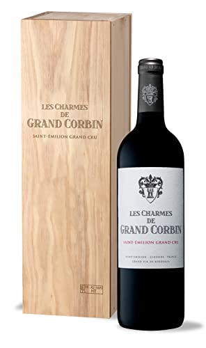 Geschenkset Holzkiste - Charmes de Grand Corbin - AOP Saint Emilion Grand Cru - Rotwein - 75cl von Castel Chateaux Grands Crus