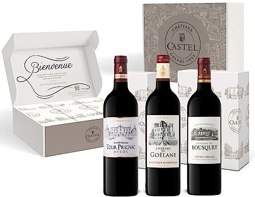 Geschenkset - Rotwein - Decanter Spezialset : Château du Bousquet - Château de Goëlane - Château Tour Prignac - 3x75cl von Castel Chateaux Grands Crus