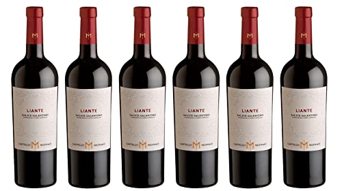 6x 0,75l - 2022er - Castello Monaci - Liante - Rosso - Salice Salentino D.O.P. - Apulien - Italien - Rotwein trocken von Castello Monaci