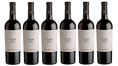 6x 0,75l - 2022er - Castello Monaci - Pilùna - Primitivo - Salento I.G.P. - Apulien - Italien - Rotwein trocken von Castello Monaci