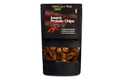 Essbare Insektenchips Chili - 24% Protein - Insekten zum Essen von Catch-Your-Bug, 70 g (Chili) von Catch-Your-Bug