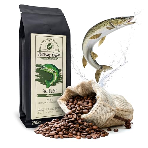 Catching Coffee - 250g Angler Kaffee Melange ganze Bohnen peruanischer Kaffee in Deutschland geröstete Kaffeebohnen, sehr gut verträglich, ausgewogene Melangebohnen für Kaffeevollautomat von Catching Coffee