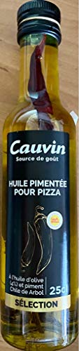 Cauvin Pizza Öl Huile Pimentee pour Pizza mit Chili Chilies Pizzaöl Selection olivenöl mit 4% Chili von Cauvin