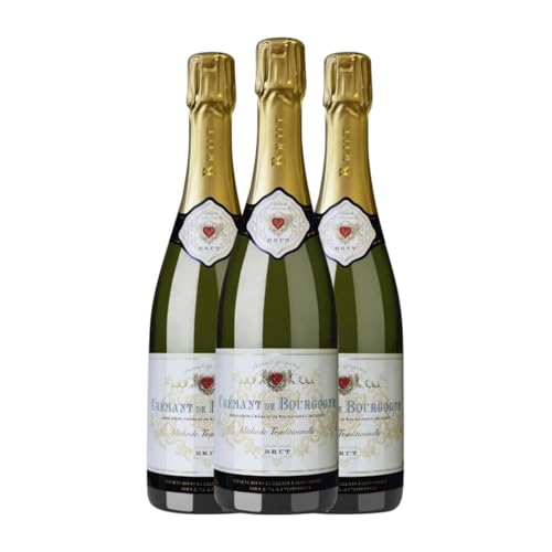 Cave de Lugny Méthode Traditionnelle Brut Crémant de Bourgogne 75 cl Weißer Sekt (Karton mit 3 Flaschen von 75 cl) von Cave de Lugny