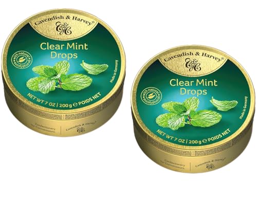 Cavendish & Harvey Clear Mint Drops Pfefferminzbonbons Vorteilspackung 2 x 200g von Cavendish and Harvey