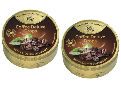 Cavendish & Harvey Coffee Deluxe Drops Bonbons Mit Kaffee- Geschmack Vorteilspackung Set 2 x 175g von Cavendish and Harvey