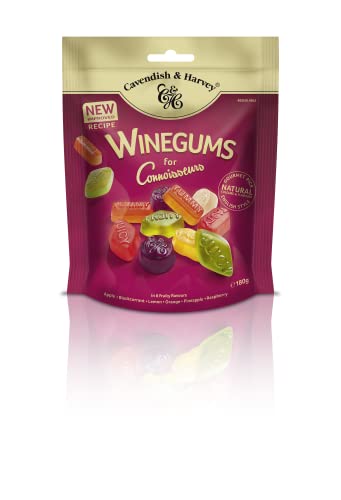 14 Beutel a 180g Cavendish & Harvey English Style Winegums for Connoisseurs, Weingummis für Kenner von Cavendish & Harvey