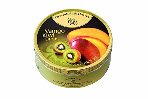 Cavendish & Harvey - Mango & Kiwi Drops - Bonbons, 200g in Metalldose von Cavendish & Harvey