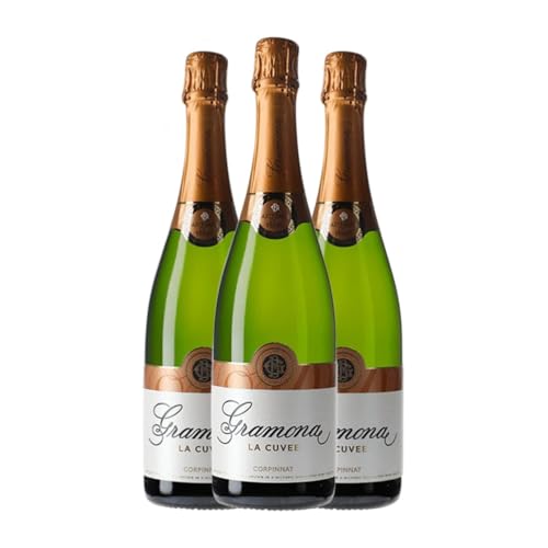 Gramona La Cuvée Brut Corpinnat 75 cl Weißer Sekt (Karton mit 3 Flaschen von 75 cl) von Caves Gramona