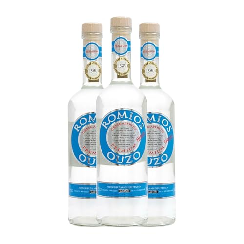 Marc Edelbrände Cavino Ouzo Romios 70 cl (Karton mit 3 Flaschen von 70 cl) von Cavino