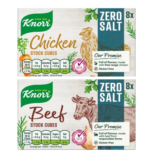 Knorr Hühnchen und Rindfleisch Zero Salt Stock Cubes (2 x 72g) von Cc1st Customers Come 1st