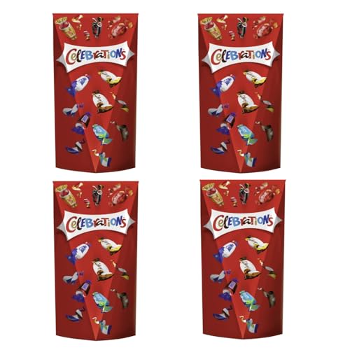 CELEBRATIONS Pop Box 4x 350g Geschenkebox Geburtstag Weihnachten Keks mit Milchschokolade Mars Snickers Twix Bounty Milky Way Galaxy Caramel Maltesers Teasers von Celebrations