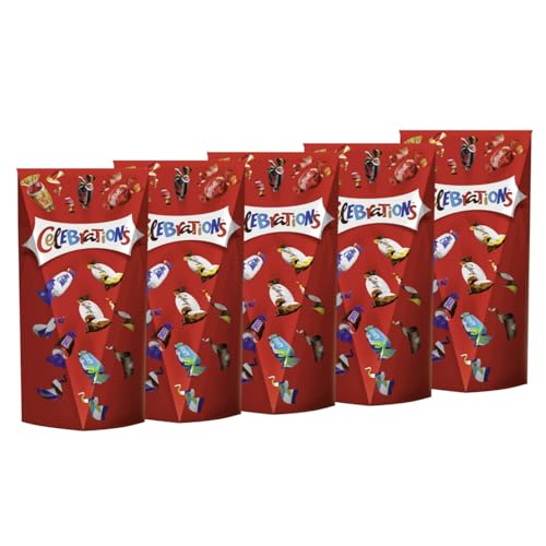 CELEBRATIONS Pop Box 5x 350g Geschenkebox Geburtstag Weihnachten Keks mit Milchschokolade Mars Snickers Twix Bounty Milky Way Galaxy Caramel Maltesers Teasers von Celebrations