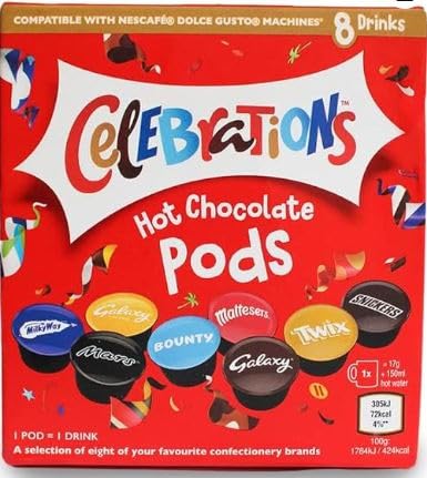 CelEBraTioNS Hot Chocolate Pods *Compatible with Nescafe Gusto Machines* - A selection of eight of your favorite candy brands - CelEBraTioNs Hot Chocolate Selection von Celebrations