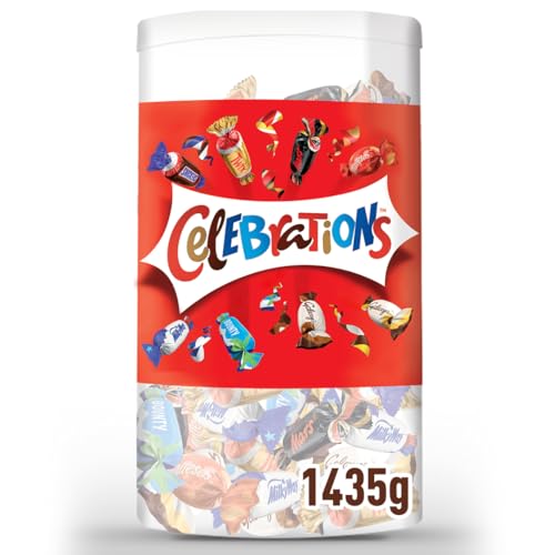 Celebrations Vollmilchschokoladen-Geschenkbox mit Mini-Schokoriegeln (Maltesers, Galaxy, Snickers & mehr) 1435 g von Celebrations