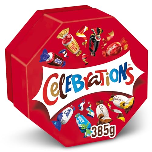 Celebrations Milk Chocolate Gift Box of Mini Chocolates & Biscuit Bars Centerpiece (Maltesers, Galaxy, Snickers & More) 385g von Celebrations