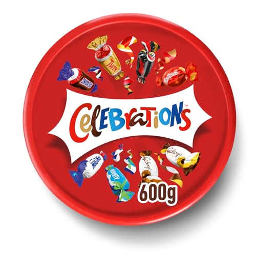 Celebrations XXL Geschenkbox | 600g Dose | Mini-Schokoriegel Mix Snickers, Twix und mehr, Großpackung Schokolade von Celebrations