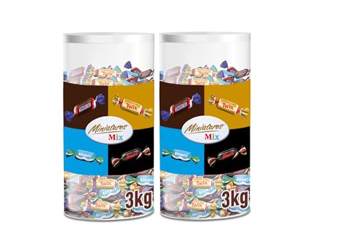 Miniatures Mix | 2 x 3kg | Mini Schokoriegel | Großpackung Schokolade | Party Mix | Mars, Snickers, Bounty & Twix Schokoriegel von Celebrations