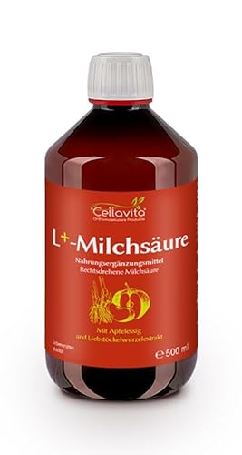 CELLAVITA L(+)-Milchsäure Vita Milchsäure-Essig mit Liebstöckelextrakt 500ml | rechtsdrehende Milchsäure/Liebstöckelwurzel-Extrakt von Cellavita