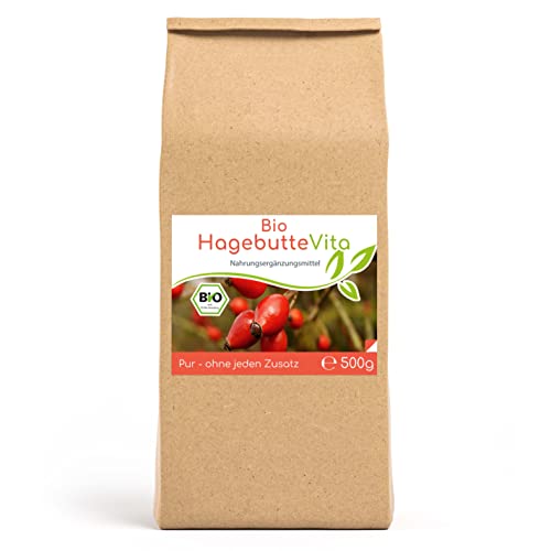 Cellavita Bio Hagebutte Vita - Dose Pulver (vegan) Premium Fruchtpulver aus der ganzen Hagebutte | (500g Pulver) von Cellavita