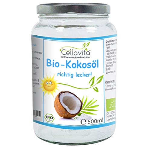 Cellavita | Bio Kokosöl 500ml Öl | Richtig lecker! Und vielfältig einsetzbar, das ist unser Kokosöl von Cellavita