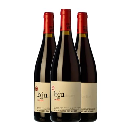 Batlliu de Sort Biu Spätburgunder Costers del Segre Jung 75 cl Rotwein (Karton mit 3 Flaschen von 75 cl) von Celler Batlliu de Sort