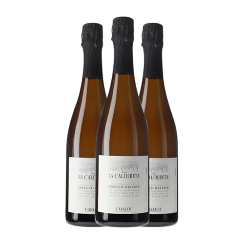 Casajou La Caldereta Brut Natur Penedès 75 cl Weißwein (Karton mit 3 Flaschen von 75 cl) von Celler Casajou