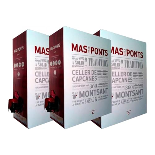 Celler de Capçanes Mas dels Ponts Negre Montsant Bag in Box 3 L Rotwein (Karton mit 3 Bag in Box von 3 L) von Celler de Capçanes