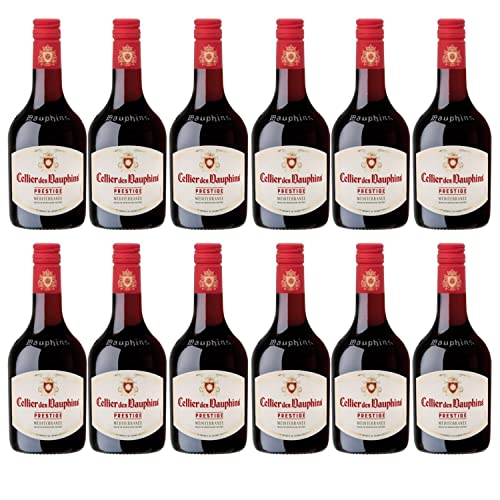 Cellier des Dauphins Prestige Rouge Méditerranée IGP Piccolo Rotwein Wein Cuvée trocken Frankreich I Visando Paket (12 Flaschen) von Cellier des Dauphins