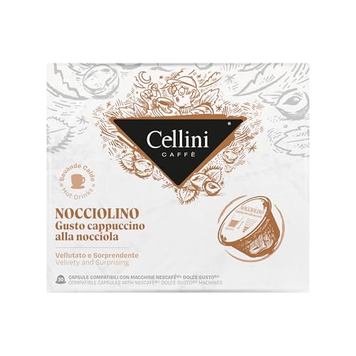 Caffè Cellini Dolce Gusto kompatible Kapseln Nocciolino - 90pcs | Dolce Gusto kompatible Kapseln Süßer und erstaunlicher Geschmack| Dolce Gusto kompatible Kapseln von Cellini