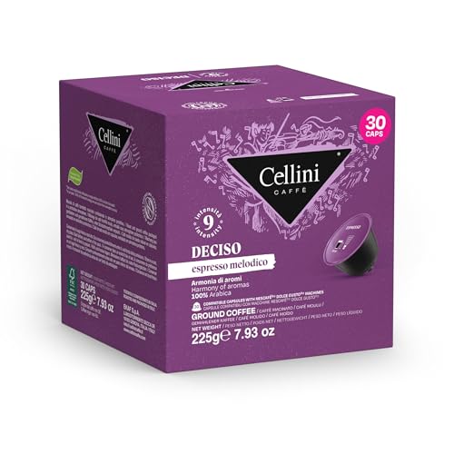 Caffè Cellini Espresso Deciso Dolce Gusto kompatible Kapseln - 90Stk | Dolce Gusto kompatible Kapseln mit fruchtig-getreidigen Aromanoten | Dolce Gusto kompatible Kapseln von Cellini