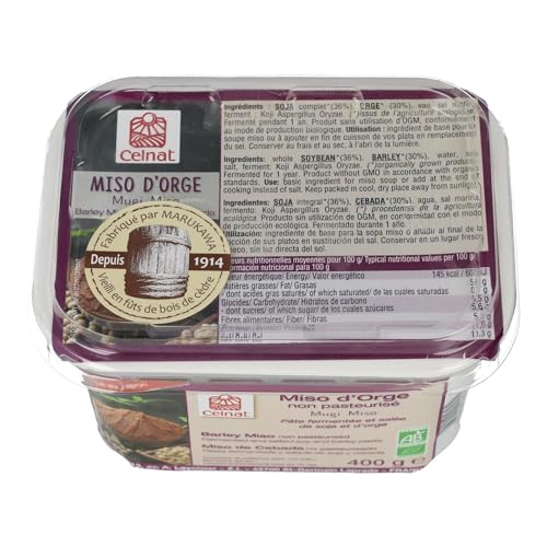 Unpasteurisiertes Bio-Gersten-Miso 400 G von Celnat