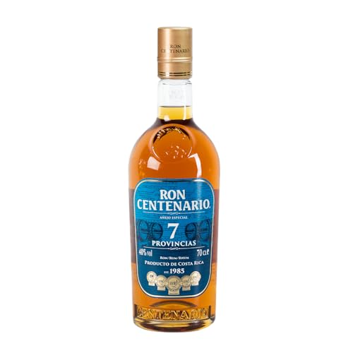 Centenario Ron Centenario 7 Provincias | Gereift in Ex-Scotch-Whisky-Eichenfässern | Noten von Honig und Eiche |Ausgezeichnet mit Silber bei der Espana International Rum Conference| 700ml von Centenario