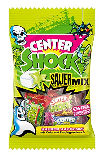 Center Shock Sour Mix, 8 Packungen mit je 11 extra-sauren Kaugummis, Mit Füllung + ohne Farbstoffe von Center Shock