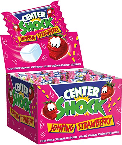 Center Shock Jumping Strawberry I 3 Boxen mit jeweils 400 g Kaugummis I Erdbeer-Geschmack extra-sauer von Center Shock