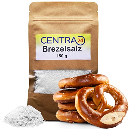 Centra24 Brezelsalz, Spezialsalz für Brezeln, Laugengebäck und universeller Einsatz in Küche OHNE Trennmittel in Bäckerqualität, in wiederverschließbaren Beutel (150 GR) von Centra24