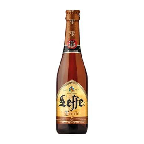 Bier 24 Einheiten Box Leffe Triple Blonde Drittel-Liter-Flasche 33 cl von Cervezas Leffe