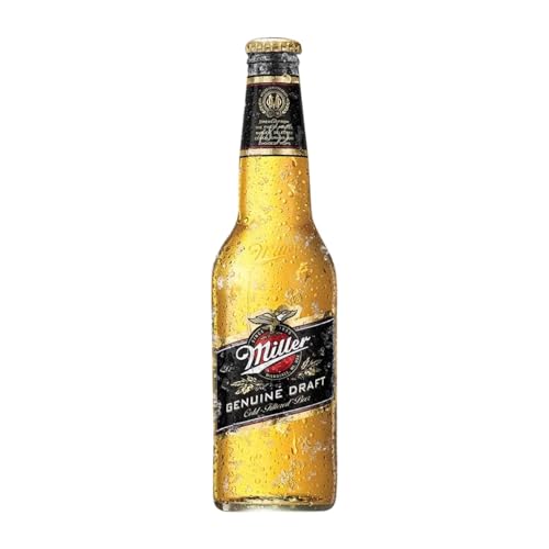 Bier 24 Einheiten Box Miller Genuine Drittel-Liter-Flasche 33 cl von Cervezas Miller Genuine Draft